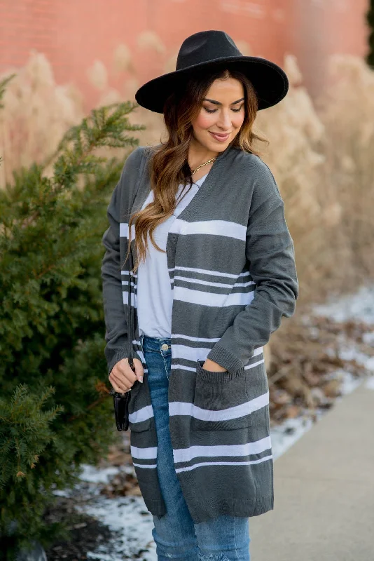 Striped Tunic Cardigan