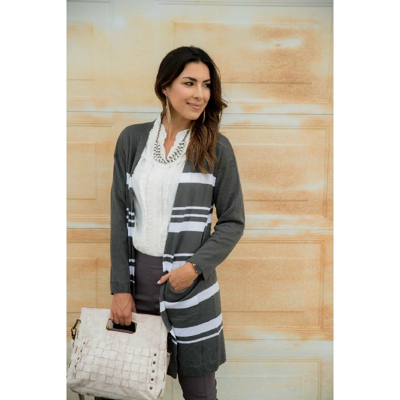 Striped Tunic Cardigan