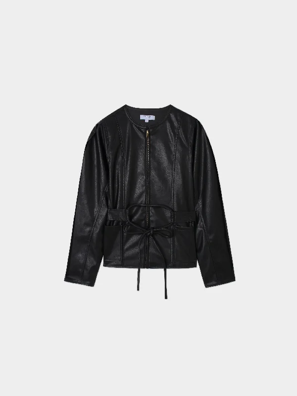 Leather Brunch Jacket-Black