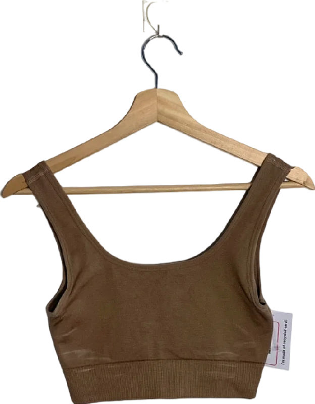 Love Leggings Brown Cropped Cami Top S UK 8-10