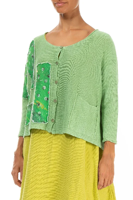 Meadow Patch Décor Mint Linen Cardigan