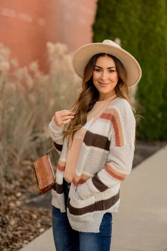 Mix Stripes Knit Cardigan