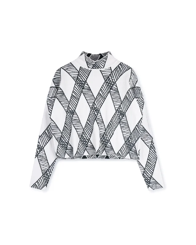 Oversized Knit Top With Graph Design