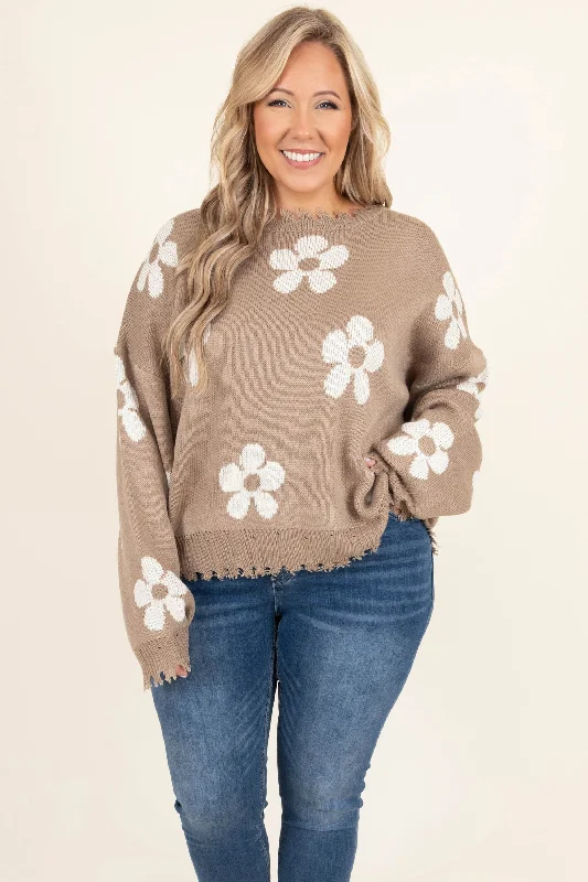 Please Bring Flowers Sweater, Taupe