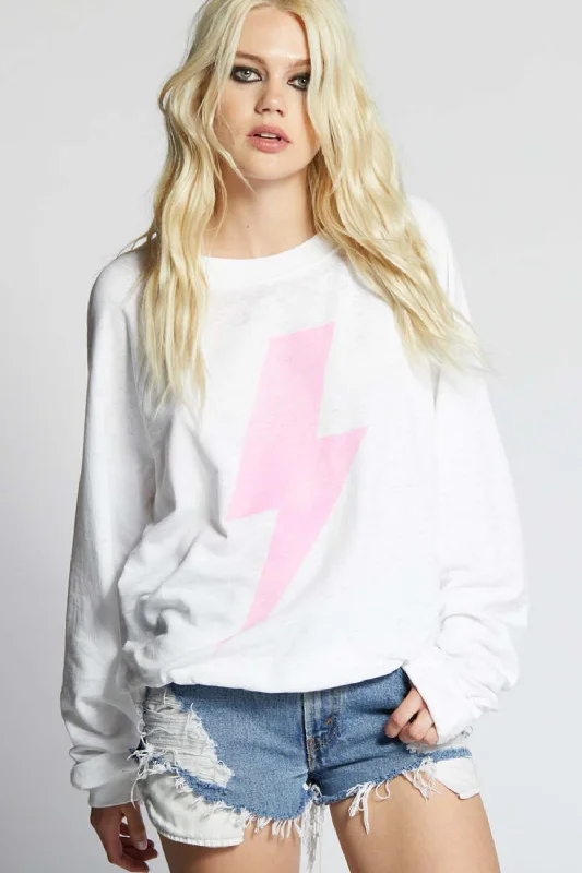 Recycled Karma ACDC Pink Bolt L/S Sweater