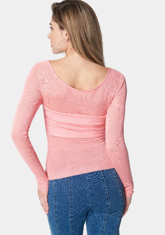 Ruched Bust Long Sleeve Sweater