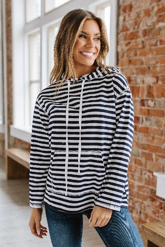 Demi Stripe Drawstring Hoodie | S-XL