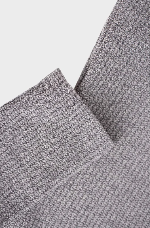 Textured Stretch Turtleneck-Grey