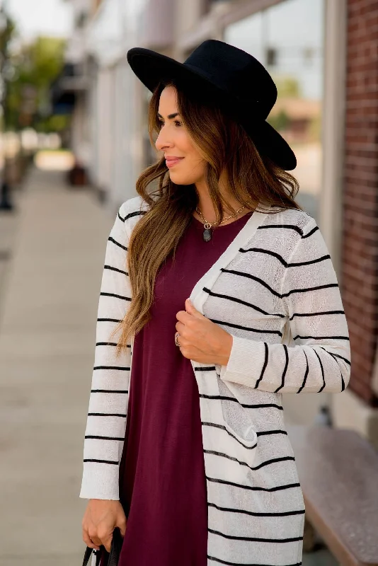 Thin Striped Tissue Cardigan