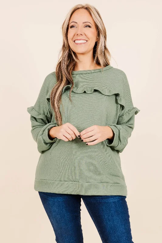 Toffee Kisses Pullover, Sage