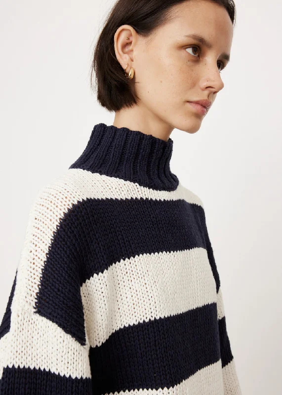 Wide Stripe Turtleneck Knit