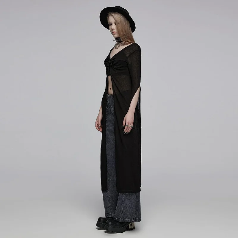 Women's Gothic Plunging Split Cardigan