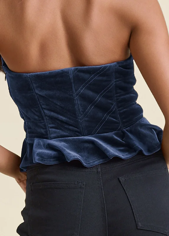 Velvet bustier - Navy