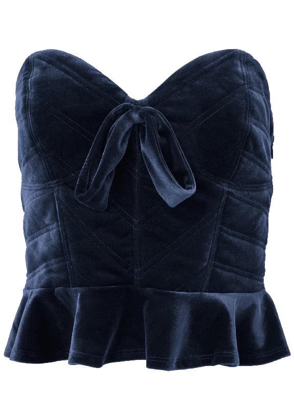 Velvet bustier - Navy